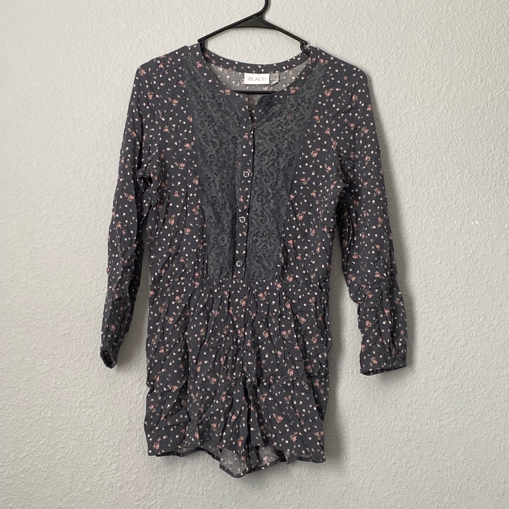 childrens place romper floral summer SIZE: 10/12 children large